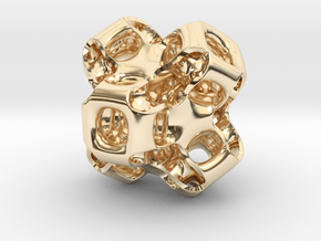 Gyroid Figure in 14k Gold Plated Brass