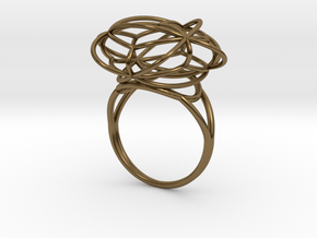 FLOWER OF LIFE Ring Nº2 in Polished Bronze