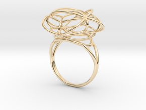 FLOWER OF LIFE Ring Nº2 in 14k Gold Plated Brass