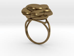 FLOWER OF LIFE Ring Nº3 in Polished Bronze