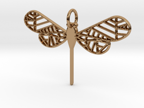 Geometric Dragonfly in Polished Brass