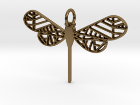 Geometric Dragonfly in Polished Bronze