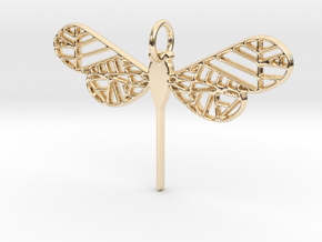 Geometric Dragonfly in 14k Gold Plated Brass