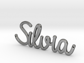 Silvia Pendant  in Fine Detail Polished Silver