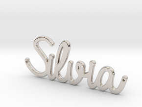 Silvia Pendant  in Rhodium Plated Brass