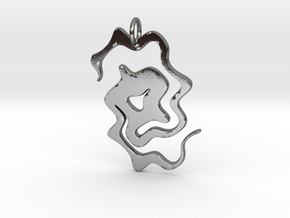 Abstract Pendant in Polished Silver