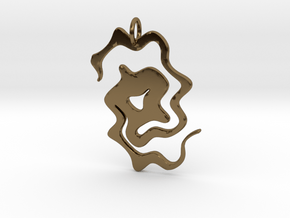 Abstract Pendant in Polished Bronze