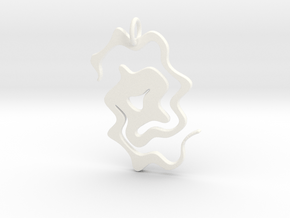 Abstract Pendant in White Processed Versatile Plastic