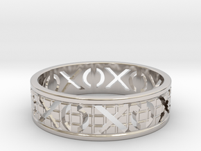 Size 7 Xoxo Ring A in Rhodium Plated Brass