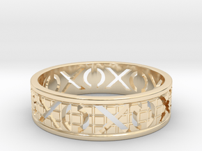 Size 10 Xoxo Ring A in 14k Gold Plated Brass