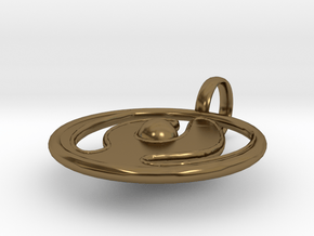 O Pendant in Polished Bronze