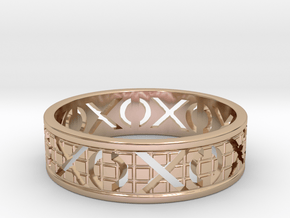 Size 12 Xoxo Ring A in 14k Rose Gold Plated Brass