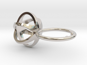3D STAR GLITZ SPARKLE RING - size 7 in Rhodium Plated Brass