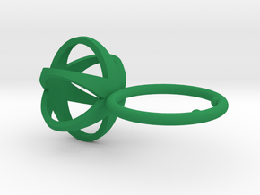 3D STAR GLITZ SPARKLE RING - size 8 in Green Processed Versatile Plastic