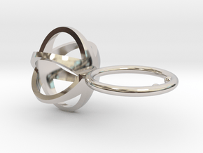 3D STAR GLITZ SPARKLE RING - size 6 in Rhodium Plated Brass
