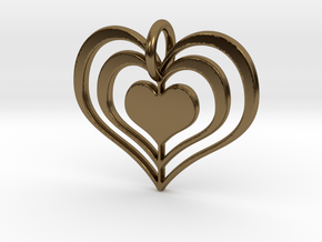 Heart Pendant in Polished Bronze