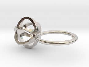 3D MINI STAR GLITZ SPARKLE RING - size 8 in Platinum