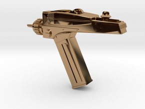 Star Trek Phaser Keychain in Polished Brass
