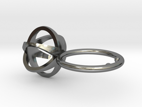 3D MINI STAR GLITZ SPARKLE RING - size 7 in Fine Detail Polished Silver