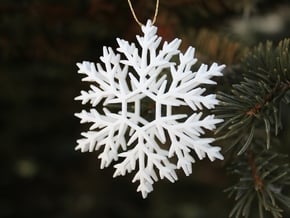 Snowflake ornament- 6cm in White Natural Versatile Plastic