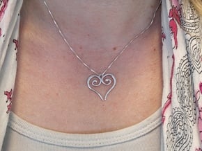 Medieval Heart in Rhodium Plated Brass
