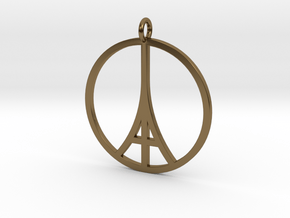 Paris Peace Pendant in Polished Bronze