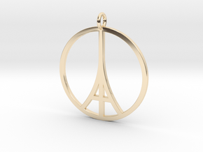 Paris Peace Pendant in 14k Gold Plated Brass