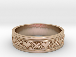 Size 8 Xoxo Ring B in 14k Rose Gold Plated Brass