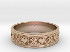 Size 12 Xoxo Ring B in 14k Rose Gold Plated Brass