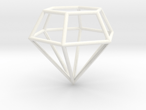 Diamond Frame Pendant in White Processed Versatile Plastic