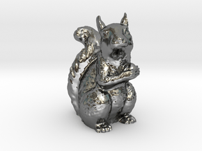 Guardian Squirrel in Fine Detail Polished Silver