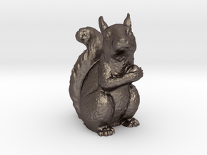 Guardian Squirrel in Polished Bronzed Silver Steel