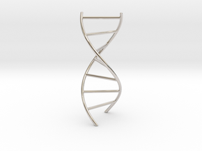 DNA Pendant in Rhodium Plated Brass