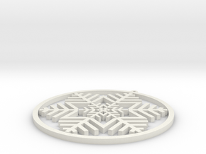 Gimbal Snowflake in White Natural Versatile Plastic