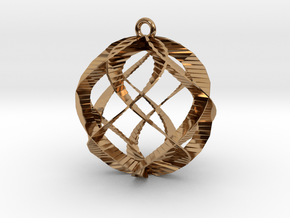 Spiral Sphere Ornament  in Polished Brass