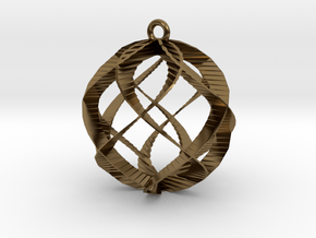 Spiral Sphere Ornament  in Polished Bronze