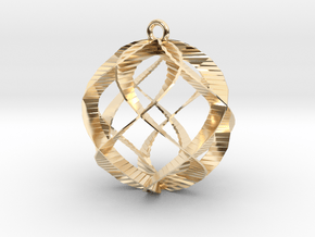 Spiral Sphere Ornament  in 14k Gold Plated Brass