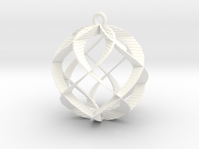 Spiral Sphere Ornament  in White Processed Versatile Plastic
