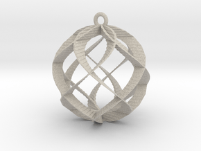 Spiral Sphere Ornament  in Natural Sandstone