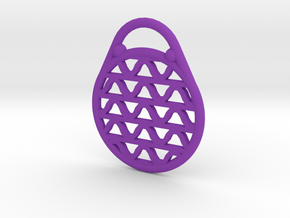 DRAW pendant - waves H in Purple Processed Versatile Plastic