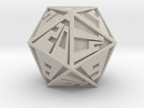 Vanishing Point d20, Solid in Natural Sandstone