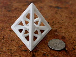 Tetrahedron in White Processed Versatile Plastic: Medium
