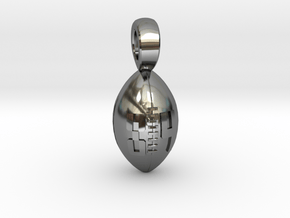 Football Pendant #84 small size in Fine Detail Polished Silver