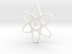 Atom Pendant in White Processed Versatile Plastic