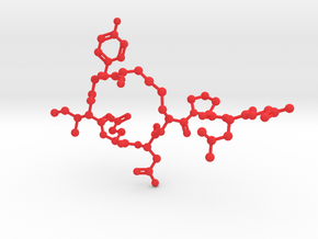 Oxytocin Molecule BIG in Red Processed Versatile Plastic
