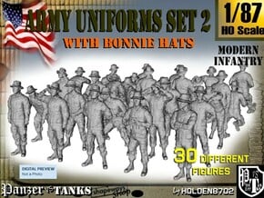 1-87 Army Modern Uniforms Set2 in Smooth Fine Detail Plastic