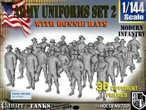 1-144 Army Modern Uniforms Set2 in Tan Fine Detail Plastic