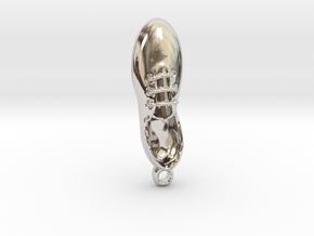 Tap Shoe Necklace Pendant in Rhodium Plated Brass