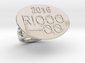 Rio 2016 Ring 14 - Italian Size 14 in Rhodium Plated Brass