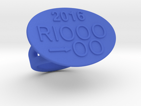 Rio 2016 Ring 14 - Italian Size 14 in Blue Processed Versatile Plastic